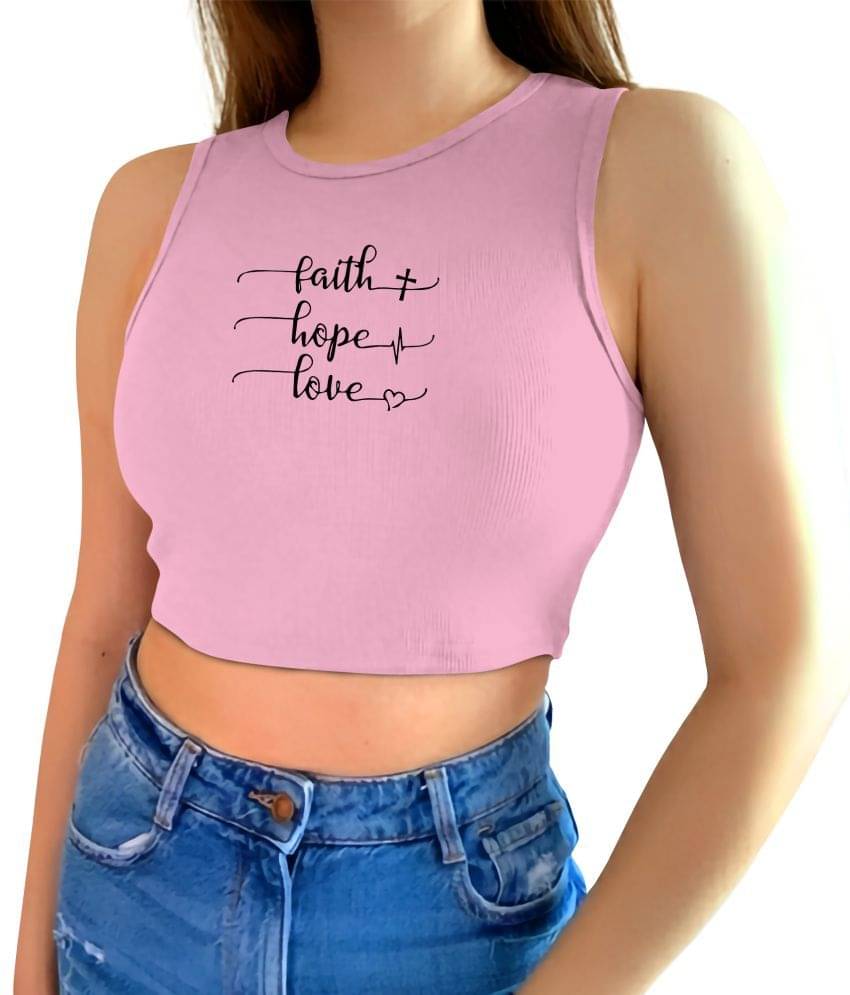     			fashion and youth Women's Cotton Blend Crop Top ( Pink )