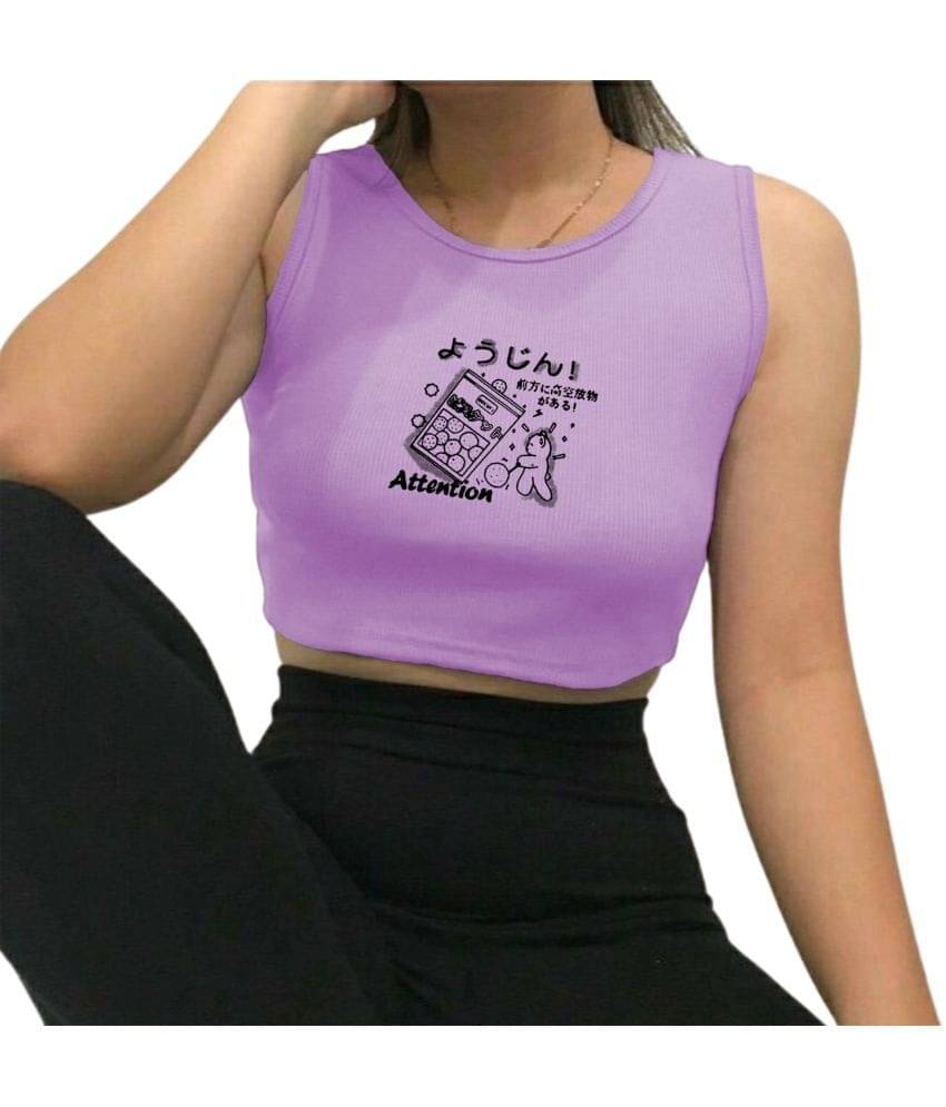     			fashion and youth Women's Cotton Blend Crop Top ( Purple )