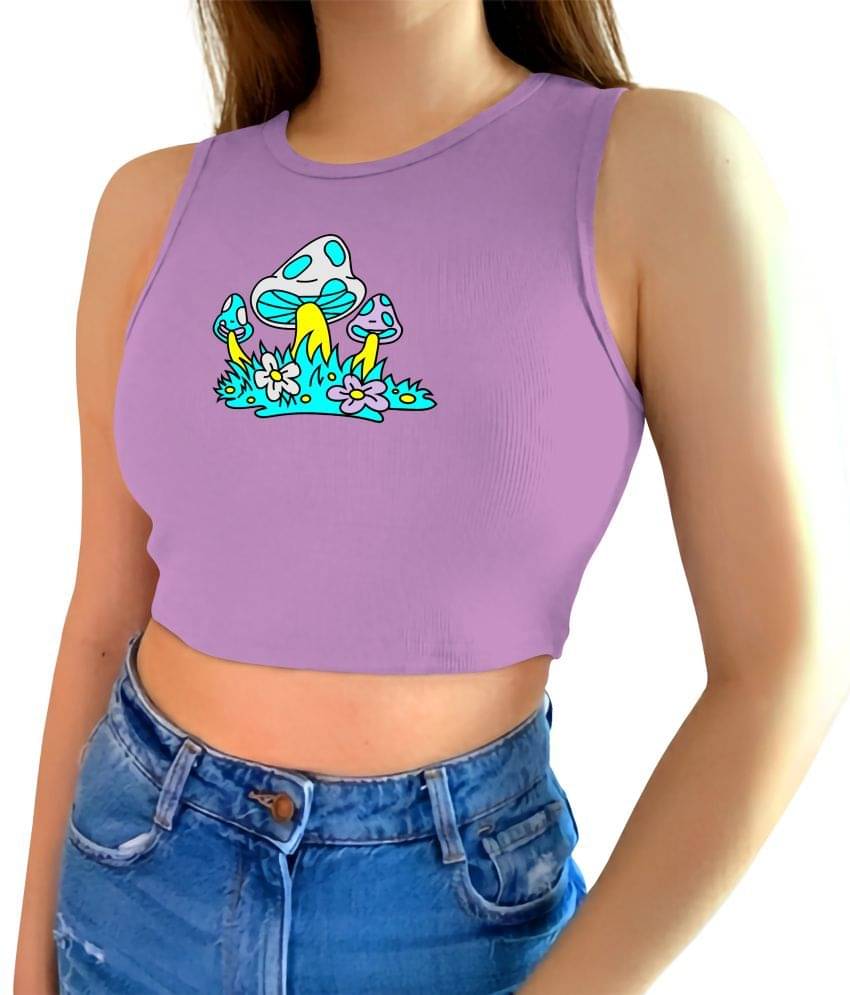 fashion and youth Women's Cotton Blend Crop Top ( Purple ) fashion and youth Women's Cotton Blend Crop Top ( Purple )