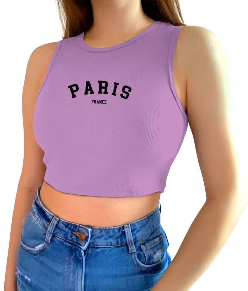     			fashion and youth Women's Cotton Blend Crop Top ( Purple )