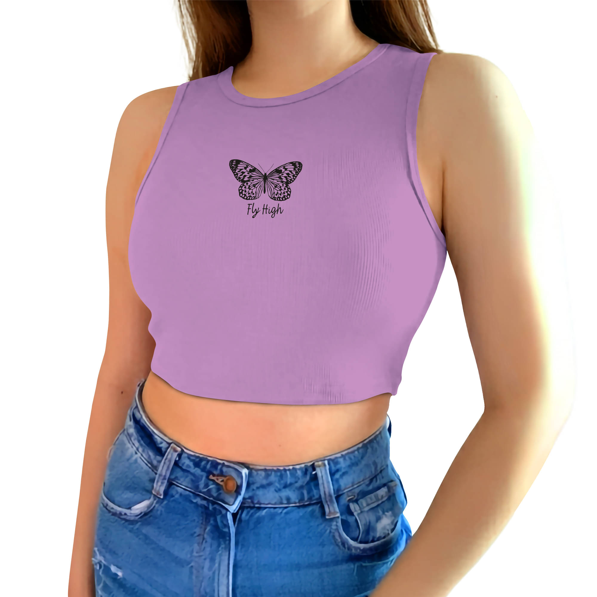     			fashion and youth Women's Cotton Blend Crop Top ( Purple )