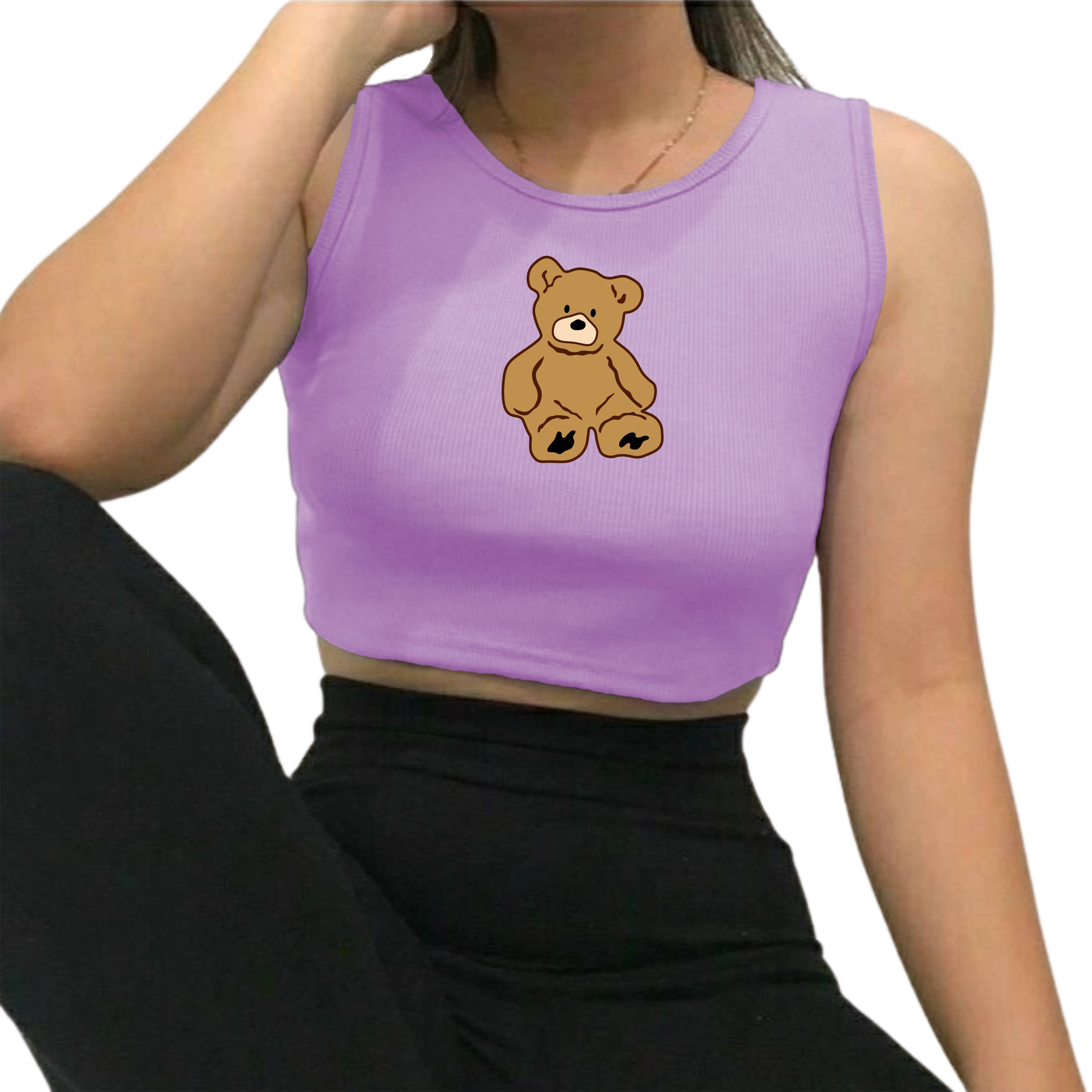     			fashion and youth Women's Cotton Blend Crop Top ( Purple )