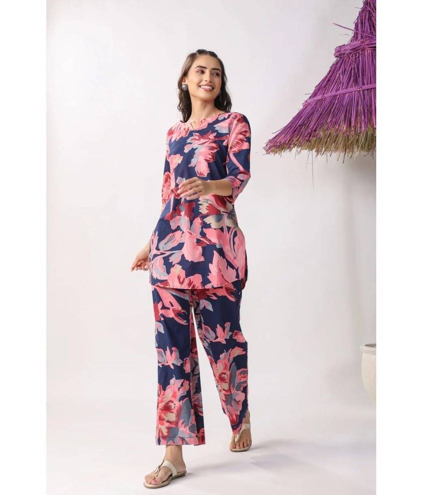 kedar fab Rayon Printed Kurti With Pants Women's Stitched Salwar Suit - Blue ( Pack of 1 ) kedar fab Rayon Printed Kurti With Pants Women's Stitched Salwar Suit - Blue ( Pack of 1 )