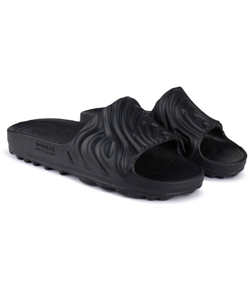     			Bersache Black Men's Slide Flip Flop