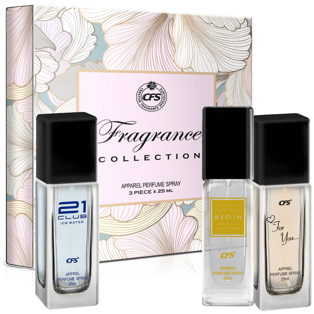     			CFS Fragrance Collection Unisex Perfume Gift Set Ice Water, Begin Gold, For You 25ml Each
