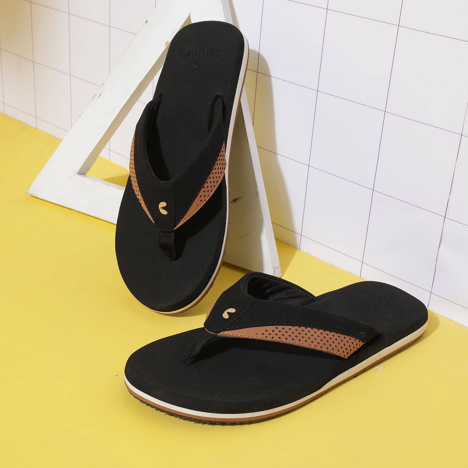 CHUPPS Black Men's Slide Flip Flop