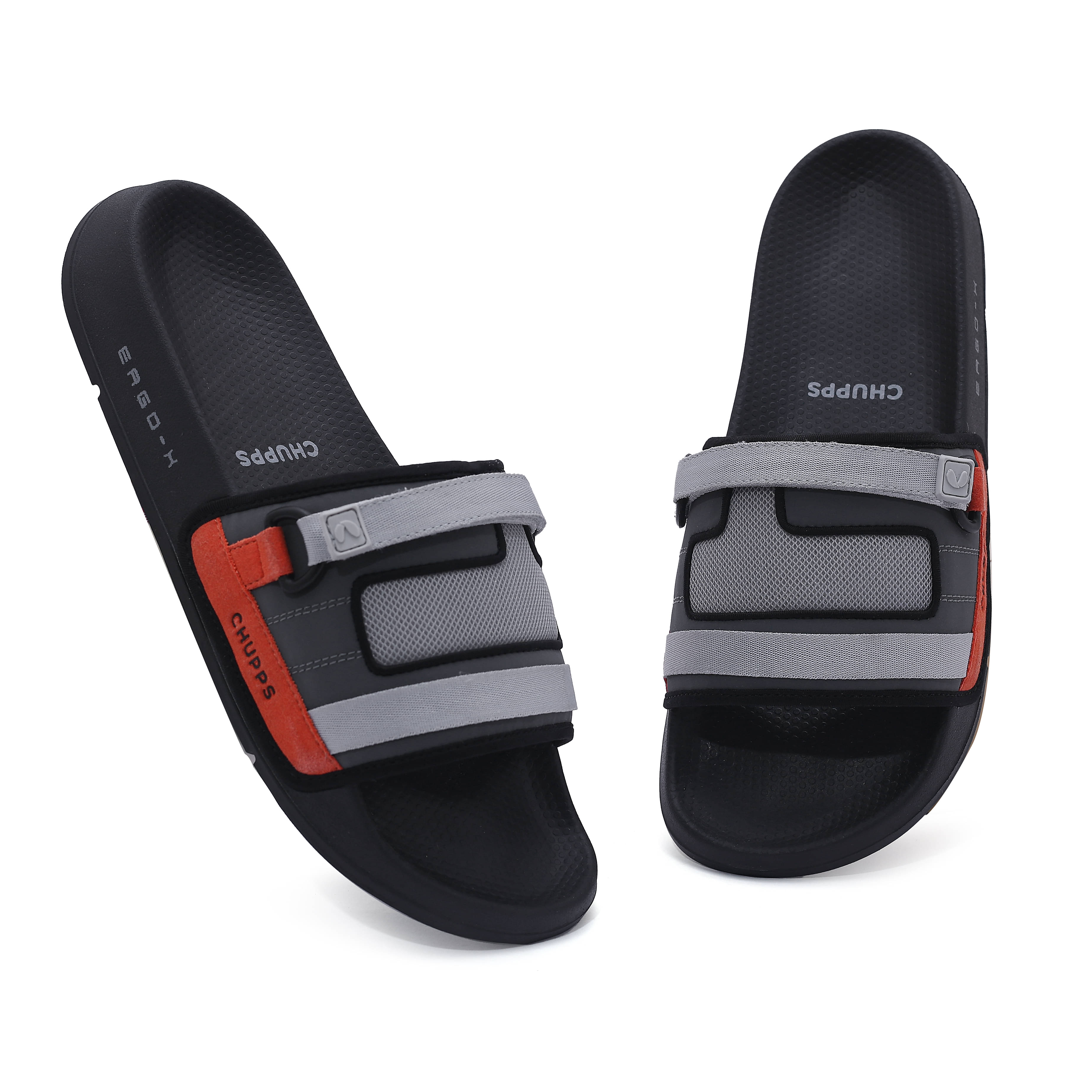     			CHUPPS Dark Grey Men's Slide Flip Flop