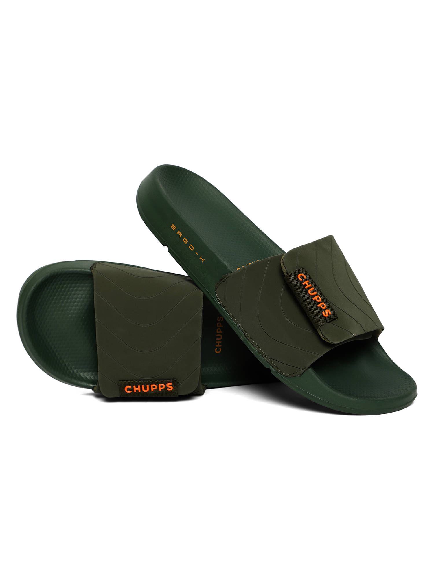     			CHUPPS Olive Men's Slide Flip Flop