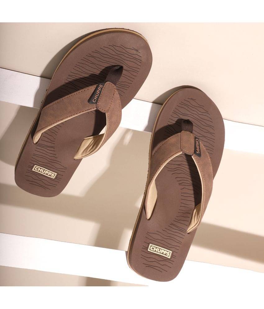     			CHUPPS Tan Men's Slide Flip Flop