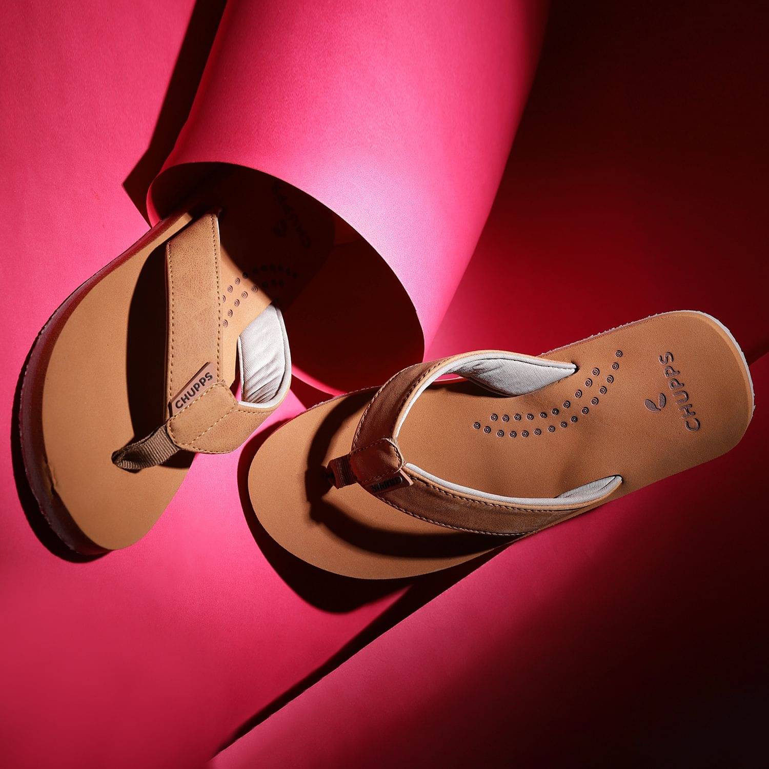     			CHUPPS Tan Men's Slide Flip Flop
