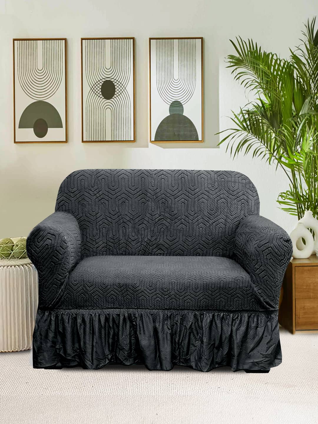 Cortina 1 Seater Polyester Sofa Cover ( Pack of 1 )