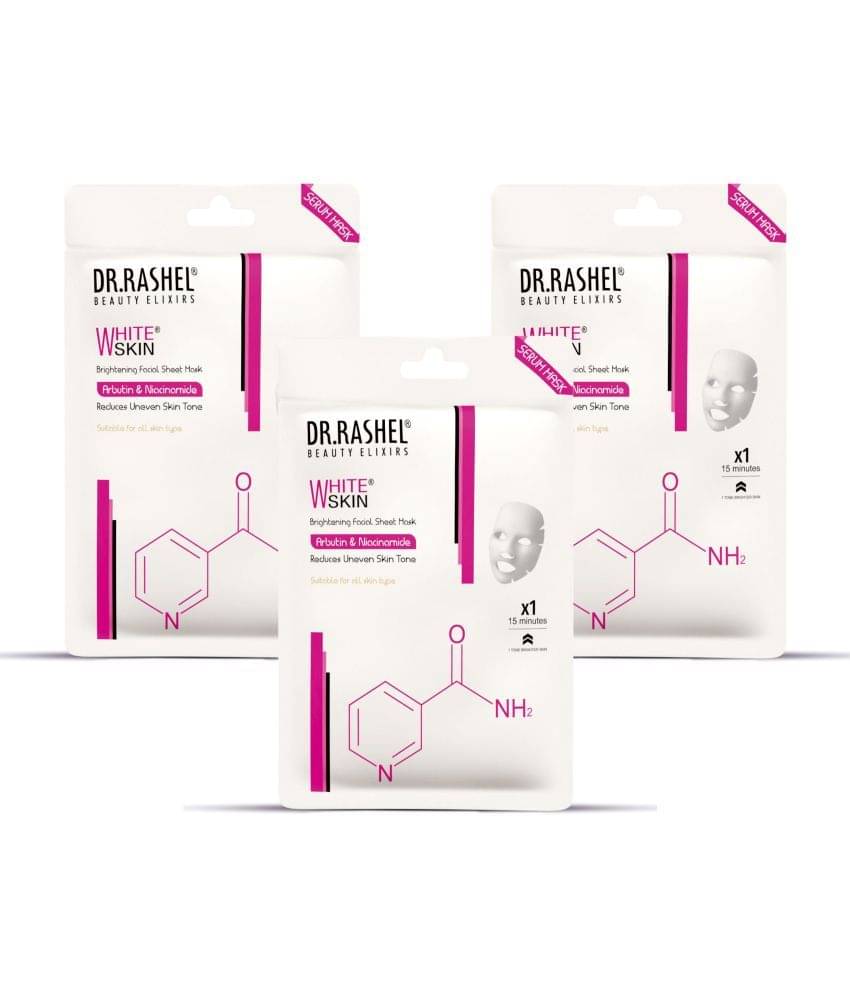     			DR.RASHEL White Skin Sheet Mask for Deep Hydration Suits All Skin Types (20 gm) ( Pack of 3)