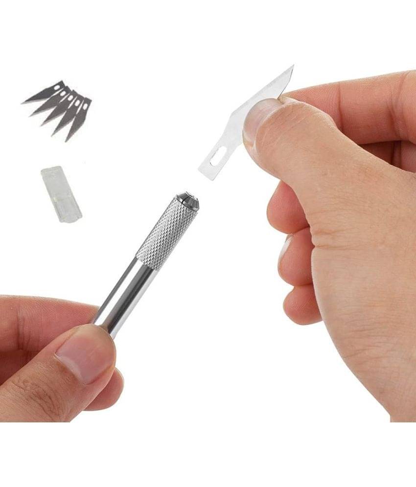 ECLET Detail Pen Knife with 5 Interchangeable Sharp Blades for Carving/Mat Cutting &Paper Cutting (Code 17 ECLET Detail Pen Knife with 5 Interchangeable Sharp Blades for Carving/Mat Cutting &Paper Cutting (Code 17