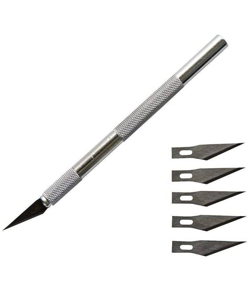 ECLET Detail Pen Knife with 5 Interchangeable Sharp Blades for Carving/Mat Cutting &Paper Cutting (Code 12 ECLET Detail Pen Knife with 5 Interchangeable Sharp Blades for Carving/Mat Cutting &Paper Cutting (Code 12