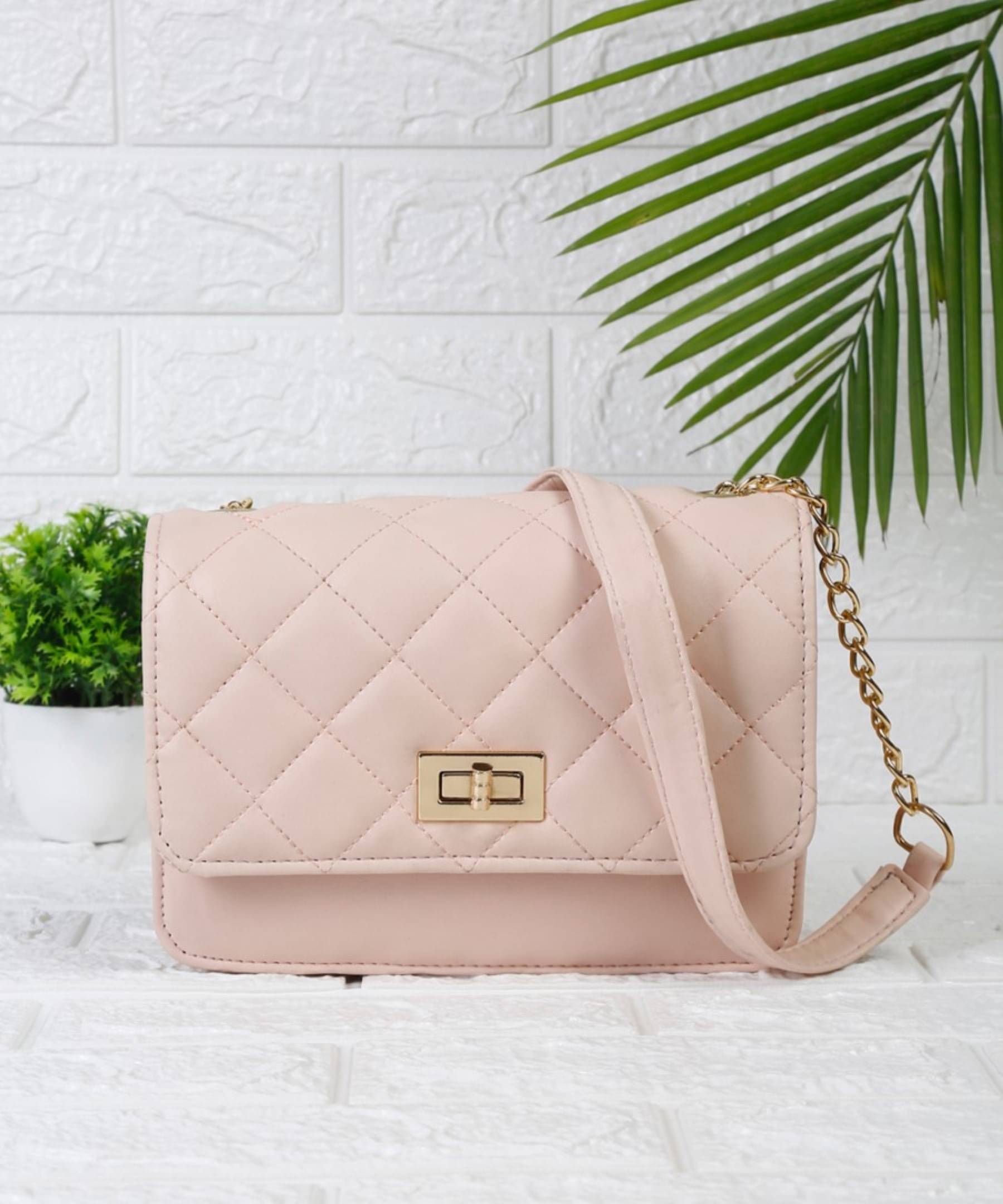     			Fargo Pink PU Sling Bag