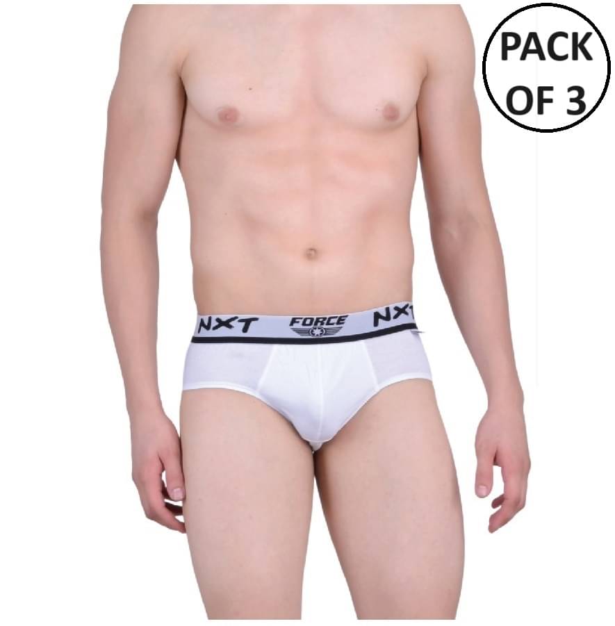 Force NXT Pack of 3 Modal Briefs For Men's ( White ) Force NXT Pack of 3 Modal Briefs For Men's ( White )