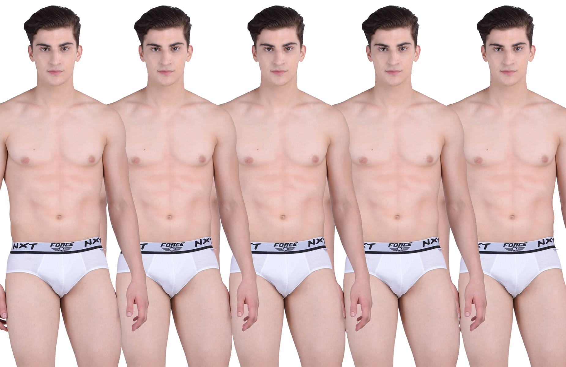     			Force NXT Pack of 5 Modal Briefs For Men's ( White )
