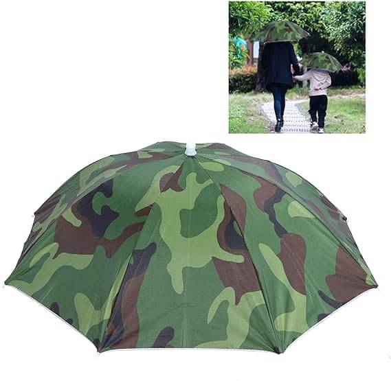 Infispace Headwear Cap Umbrella Army Color Soft Durable, Adjustable Elastic, (21) Size Fits All Ages Plastic Hat Cap Umbrella for Kids, Men/Women and Adults Rain Protection Headwear Hat Umbrella (Army) Pack of 1 Infispace Headwear Cap Umbrella Army Color Soft Durable, Adjustable Elastic, (21) Size Fits All Ages Plastic Hat Cap Umbrella for Kids, Men/Women and Adults Rain Protection Headwear Hat Umbrella (Army) Pack of 1