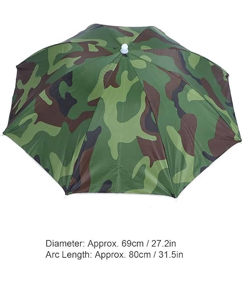 Infispace Headwear Cap Umbrella Army Color Soft Durable, Adjustable Elastic, (21) Size Fits All Ages Plastic Hat Cap Umbrella for Kids, Men/Women and Adults Rain Protection Headwear Hat Umbrella (Army) Pack of 1 - Jewellery Sets | Buy online on ZillyBuy