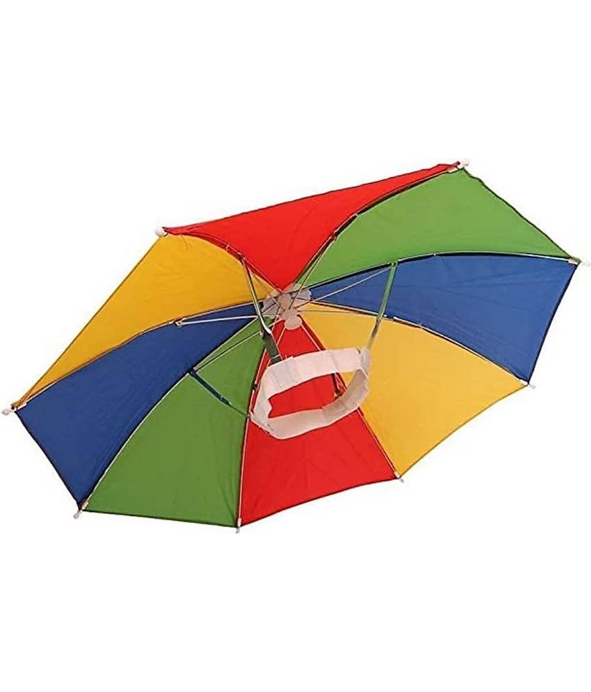 Infispace Headwear Cap Umbrella Multi Color Soft Durable, Adjustable Elastic, (21) Size Fits All Ages Plastic Hat Cap Umbrella for Kids, Men/Women and Adults Rain Protection Headwear Hat Umbrella (Multi) Pack of 1 - Jewellery Sets | Buy online on ZillyBuy