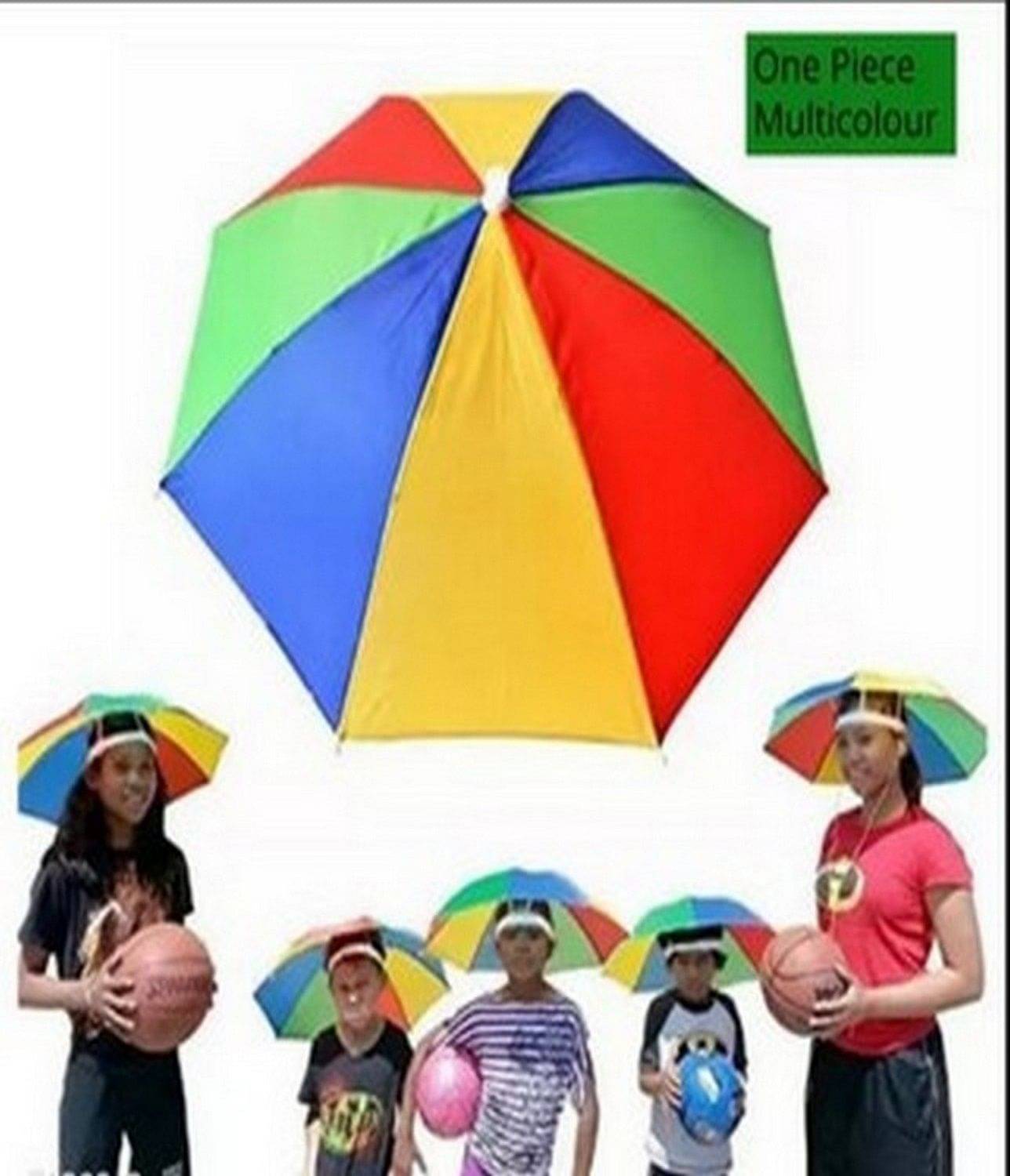 Infispace Headwear Cap Umbrella Multi Color Soft Durable, Adjustable Elastic, (21) Size Fits All Ages Plastic Hat Cap Umbrella for Kids, Men/Women and Adults Rain Protection Headwear Hat Umbrella (Multi) Pack of 1 Infispace Headwear Cap Umbrella Multi Color Soft Durable, Adjustable Elastic, (21) Size Fits All Ages Plastic Hat Cap Umbrella for Kids, Men/Women and Adults Rain Protection Headwear Hat Umbrella (Multi) Pack of 1