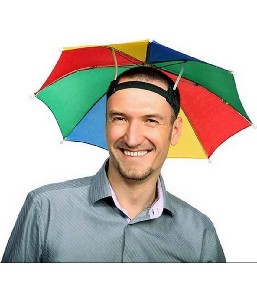Infispace Headwear Cap Umbrella Multi Color Soft Durable, Adjustable Elastic, (21) Size Fits All Ages Plastic Hat Cap Umbrella for Kids, Men/Women and Adults Rain Protection Headwear Hat Umbrella (Multi) Pack of 1 Infispace Headwear Cap Umbrella Multi Color Soft Durable, Adjustable Elastic, (21) Size Fits All Ages Plastic Hat Cap Umbrella for Kids, Men/Women and Adults Rain Protection Headwear Hat Umbrella (Multi) Pack of 1