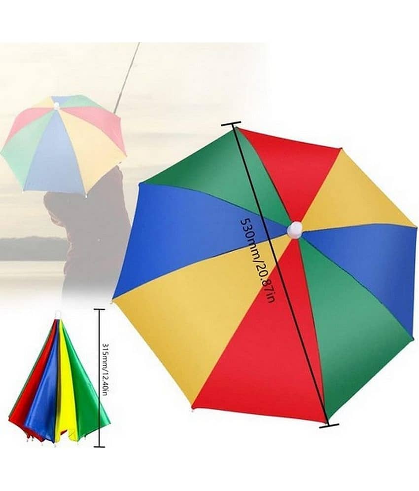 Infispace Headwear Cap Umbrella Multi Color Soft Durable, Adjustable Elastic, (21) Size Fits All Ages Plastic Hat Cap Umbrella for Kids, Men/Women and Adults Rain Protection Headwear Hat Umbrella (Multi) Pack of 1 - Jewellery Sets | Buy online on ZillyBuy