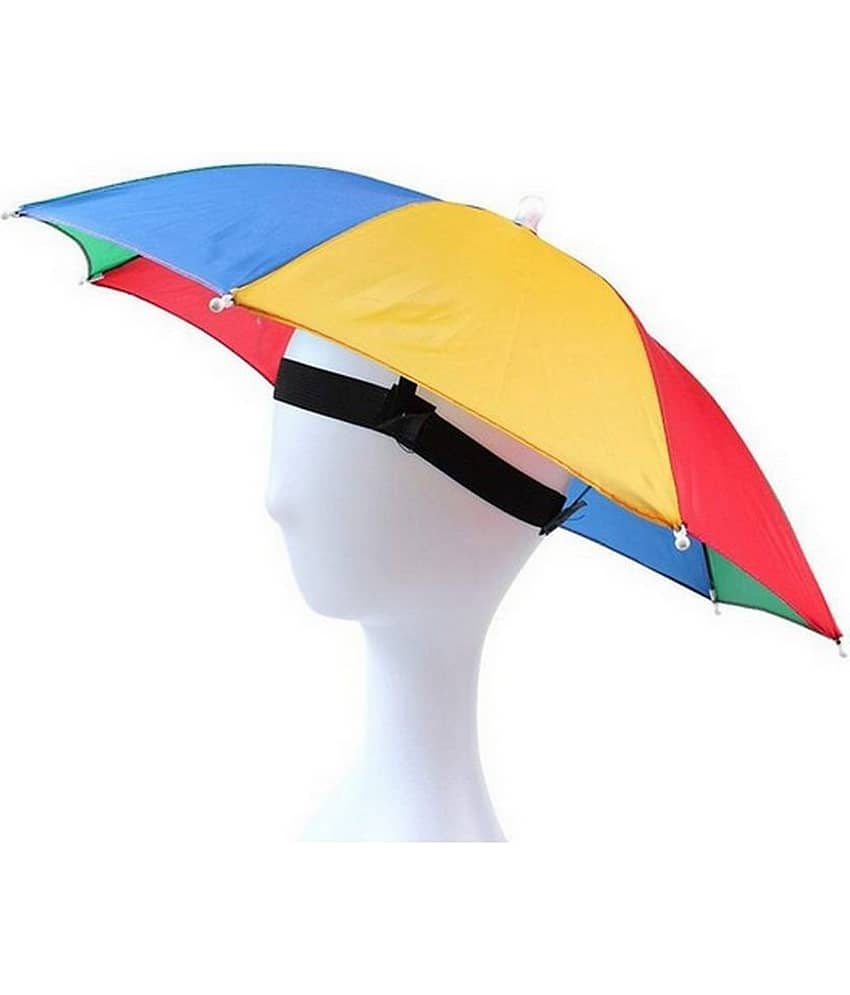 Infispace Headwear Cap Umbrella Multi Color Soft Durable, Adjustable Elastic, (21) Size Fits All Ages Plastic Hat Cap Umbrella for Kids, Men/Women and Adults Rain Protection Headwear Hat Umbrella (Multi) Pack of 1 - Jewellery Sets | Buy online on ZillyBuy
