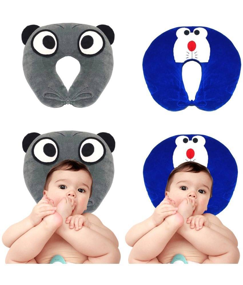     			JUZZII Set of 2 Multi-Colour Velvet Kids Fibre Filled Pillow