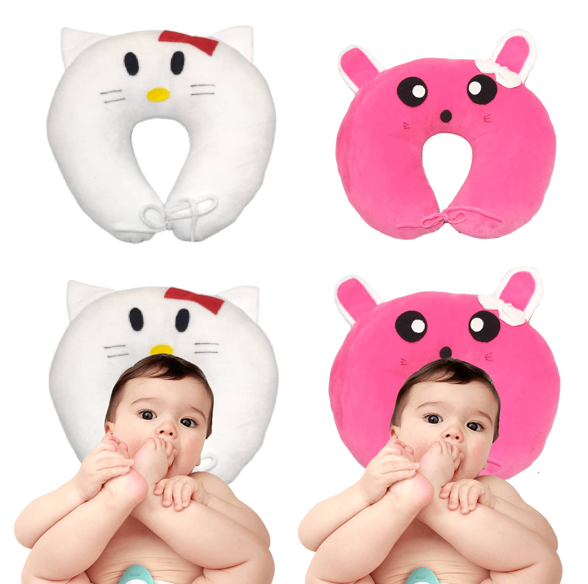 JUZZII Set of 2 Multi-Colour Velvet Kids Fibre Filled Pillow JUZZII Set of 2 Multi-Colour Velvet Kids Fibre Filled Pillow