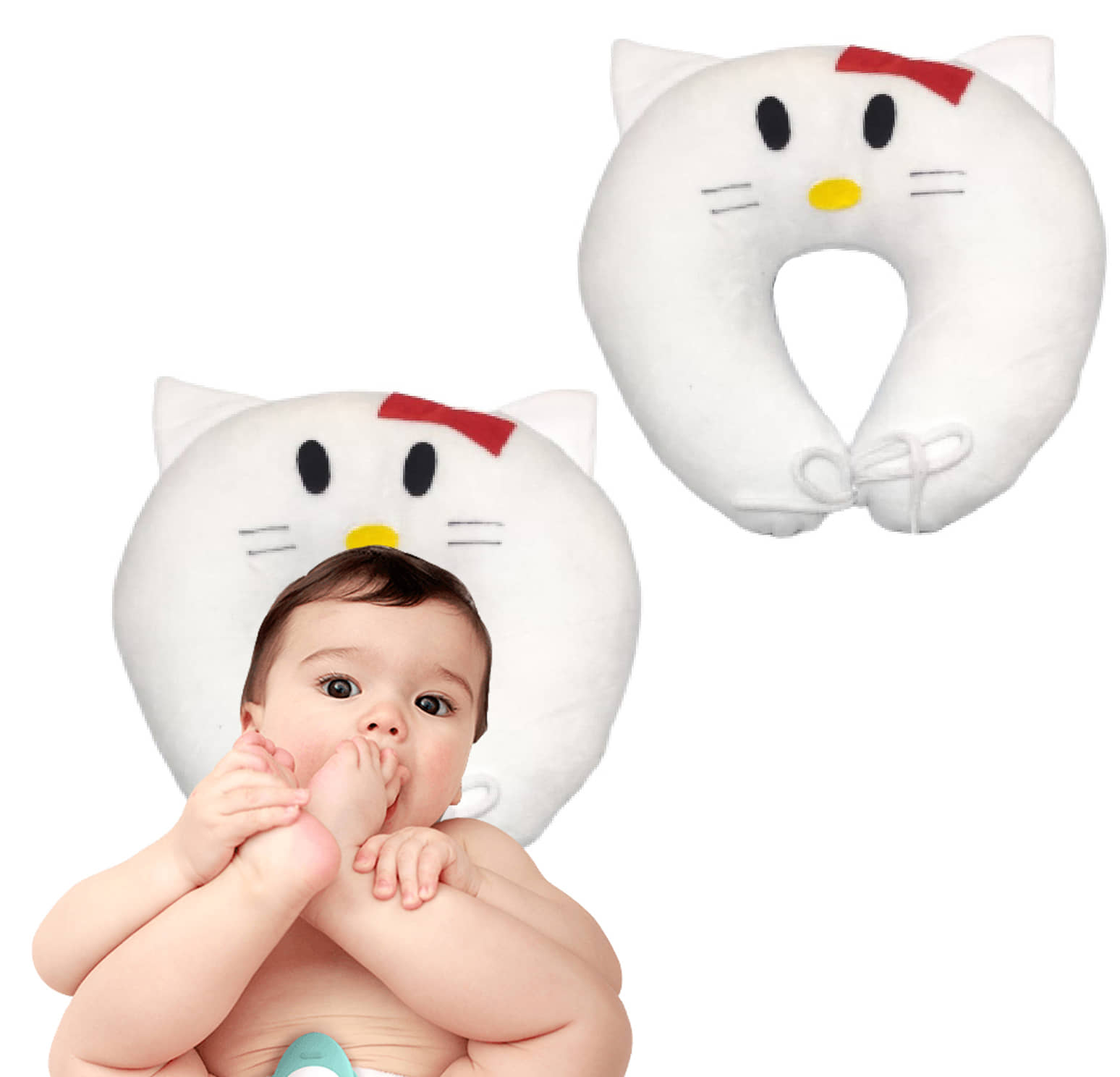 JUZZII Single White Velvet Kids Fibre Filled Pillow