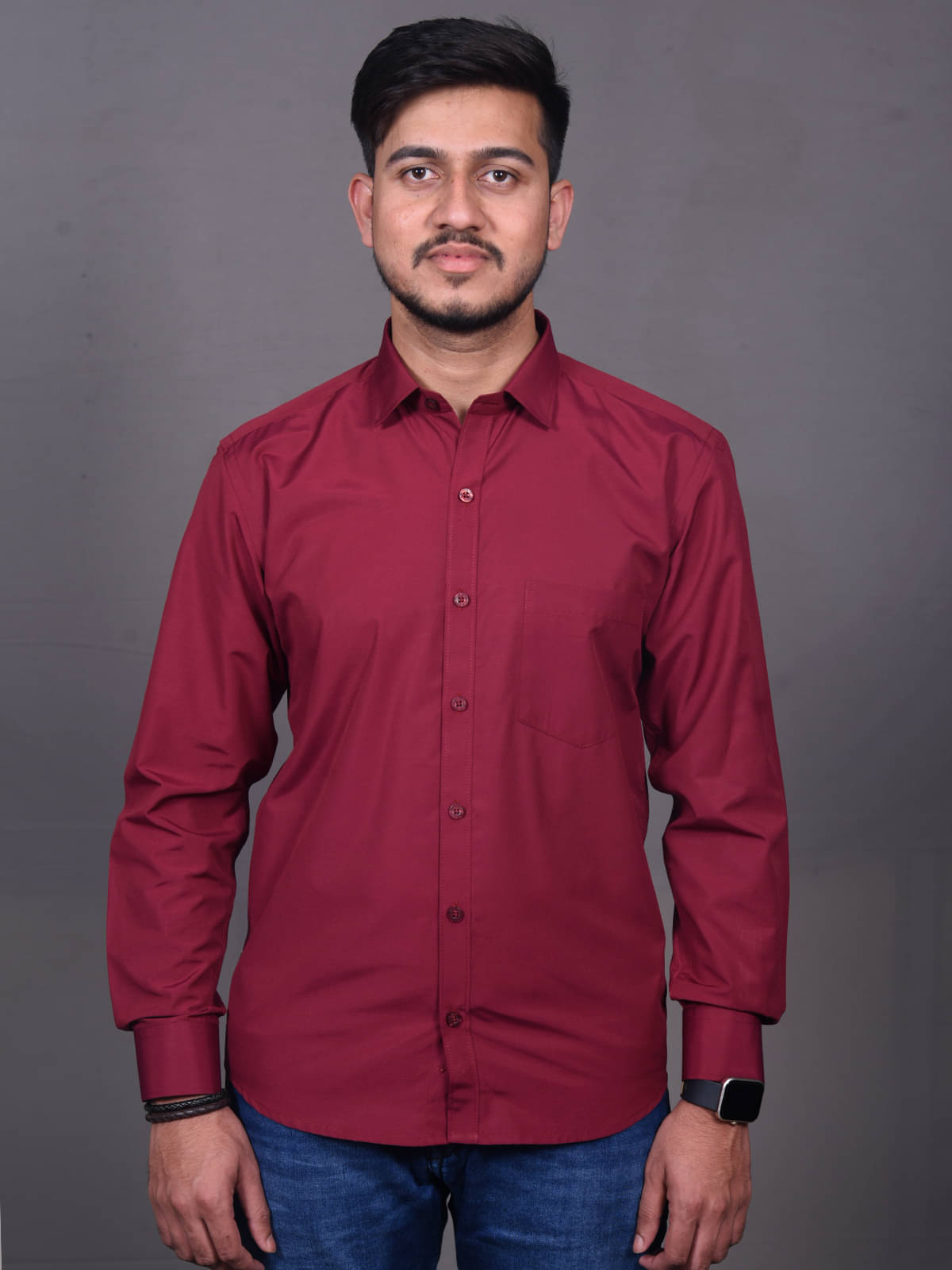     			KING'S COLLAR Cotton Blend Regular Fit Full Sleeves Men's Formal Shirt - Maroon ( Pack of 1 )