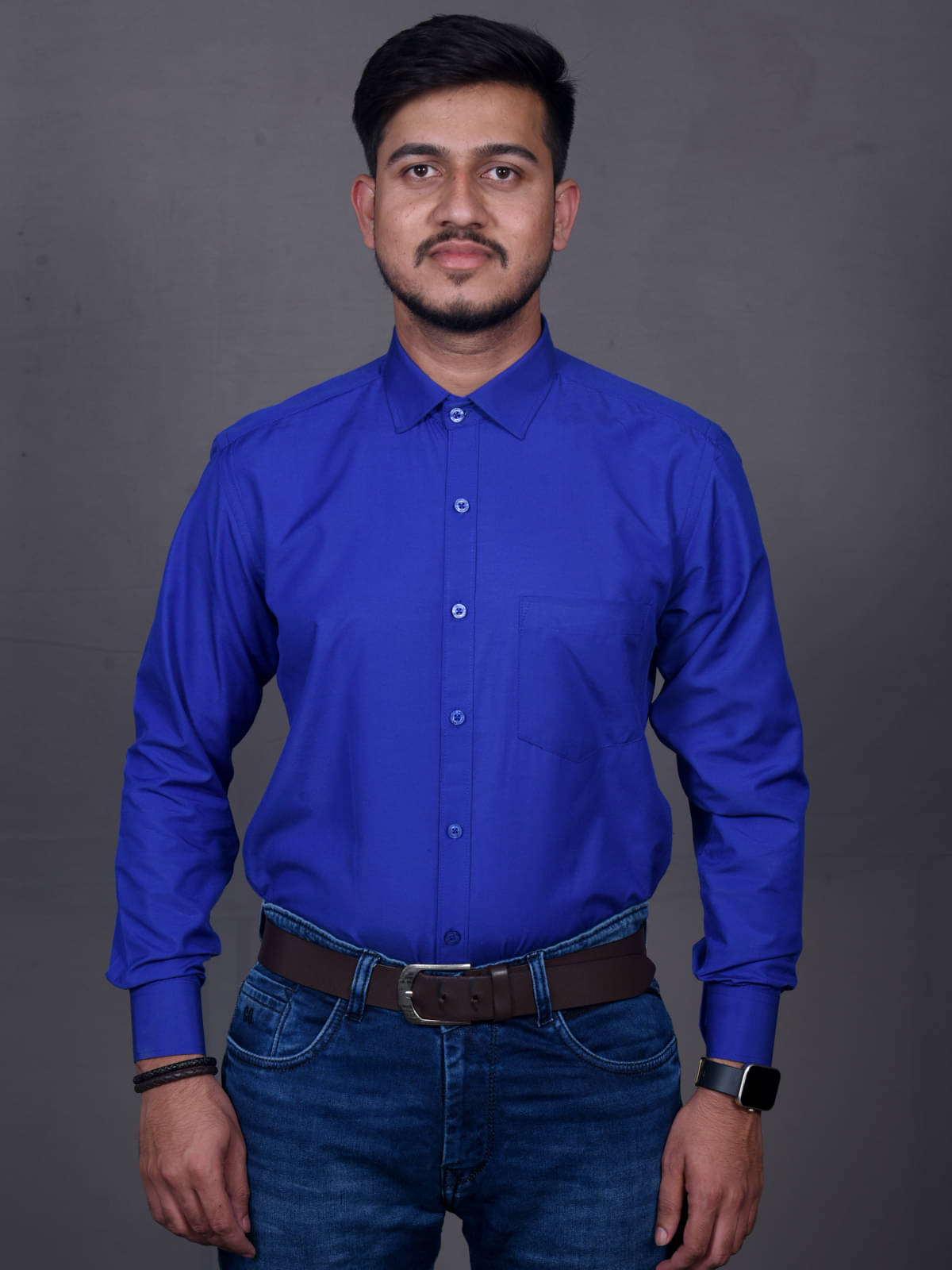     			KING'S COLLAR Cotton Blend Regular Fit Full Sleeves Men's Formal Shirt - Blue ( Pack of 1 )