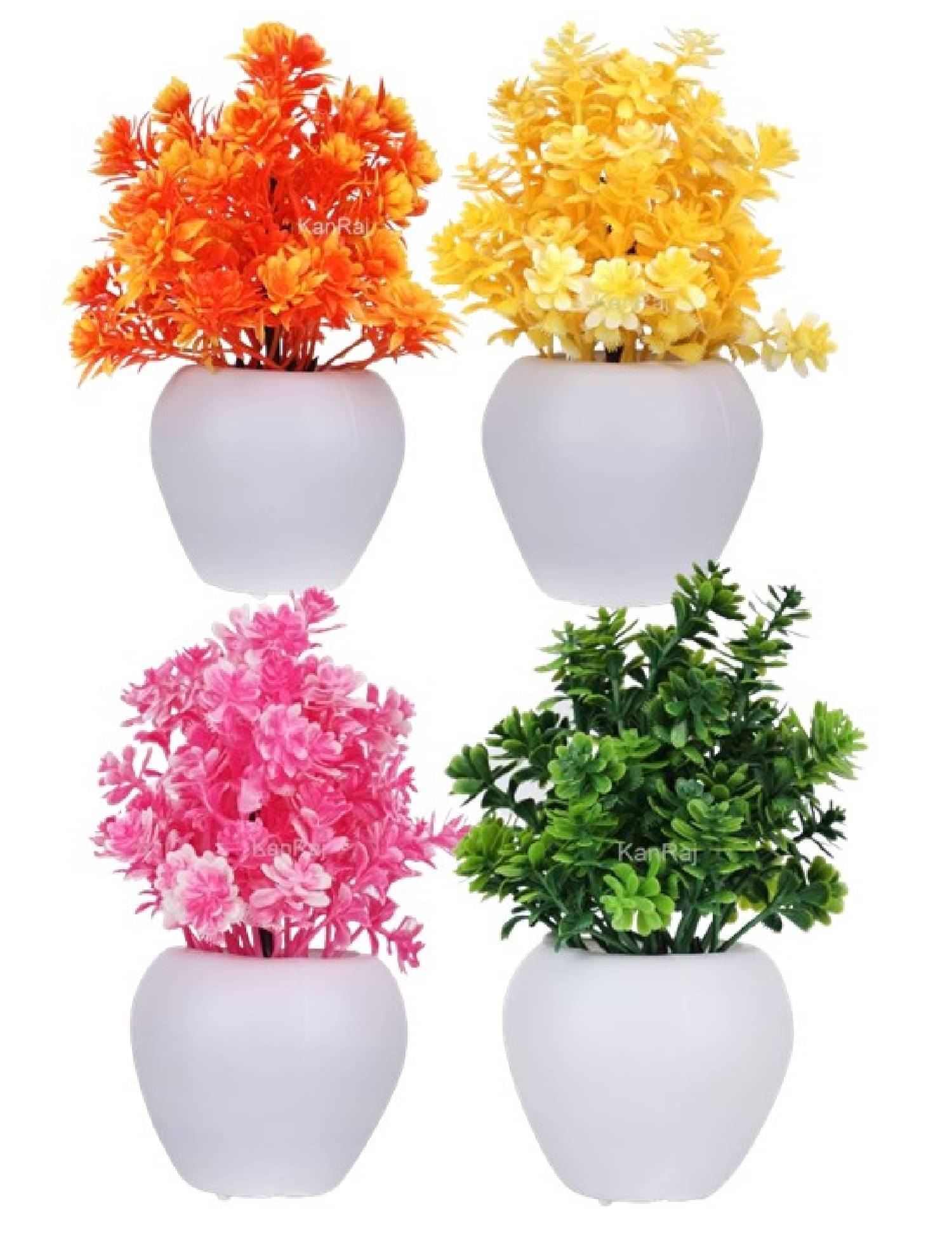     			KanRaj - Multicolor Bougainvillea Artificial Flowers With Pot ( Pack of 4 )