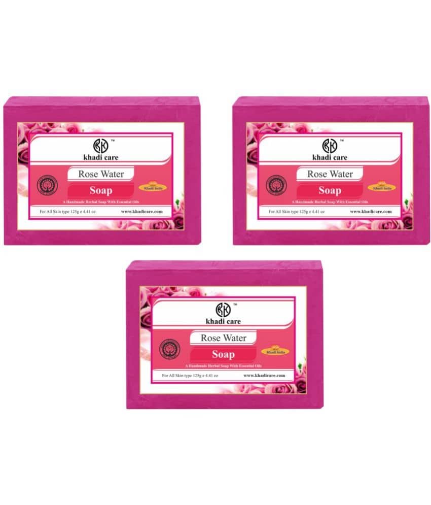 Khadi Care Herbal Rose Water Soap (125g Each) Pack of 3