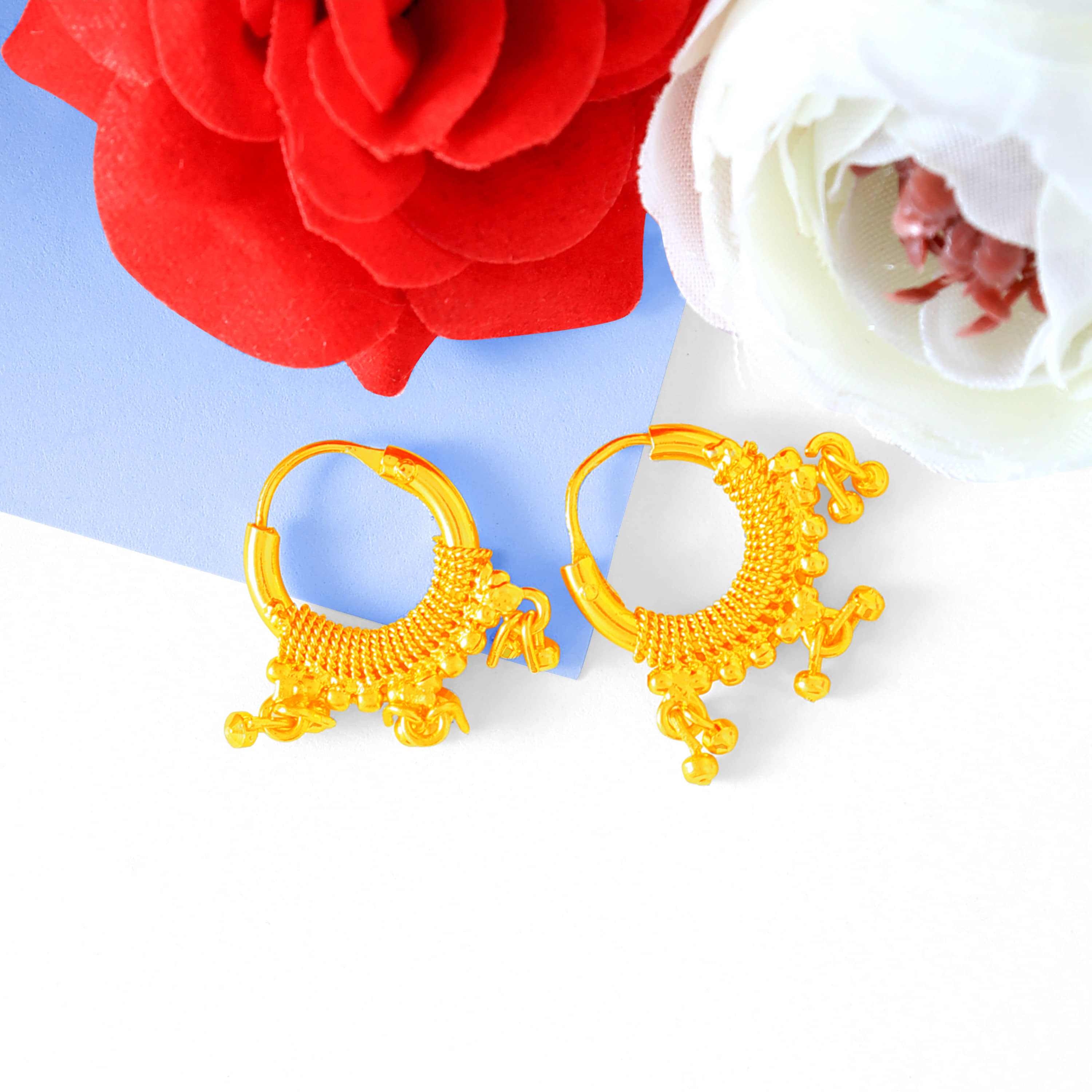 LUV FASHION Golden Bali Earrings ( Pack of 1 ) - Earrings | Buy online on ZillyBuy