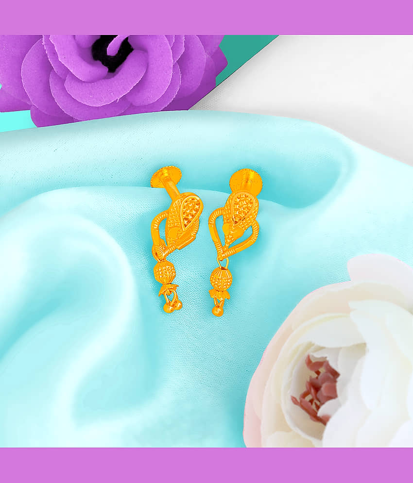 LUV FASHION Golden Jhumki Earrings ( Pack of 1 ) - Earrings | Buy online on ZillyBuy