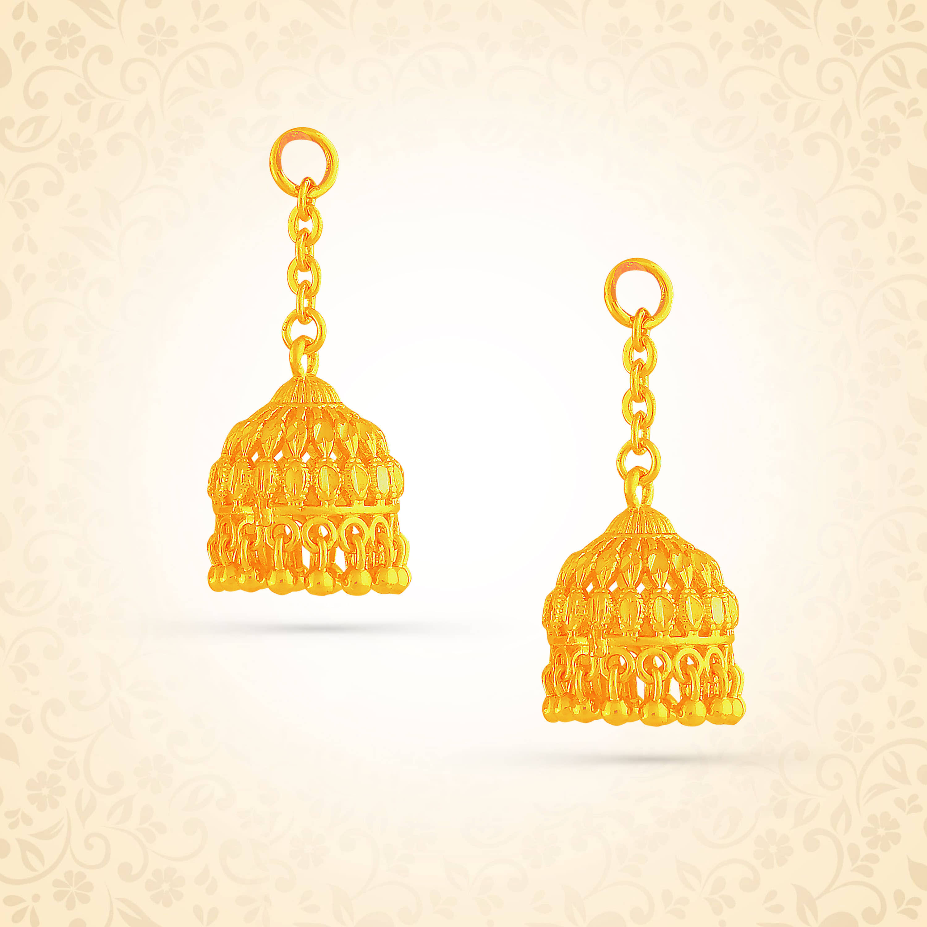 LUV FASHION Golden Jhumki Earrings ( Pack of 1 ) - Earrings | Buy online on ZillyBuy