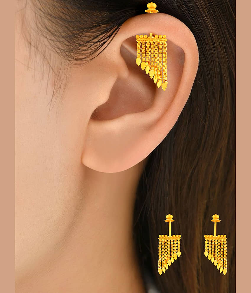 LUV FASHION Golden Threader Earrings ( Pack of 1 ) - Earrings | Buy online on ZillyBuy