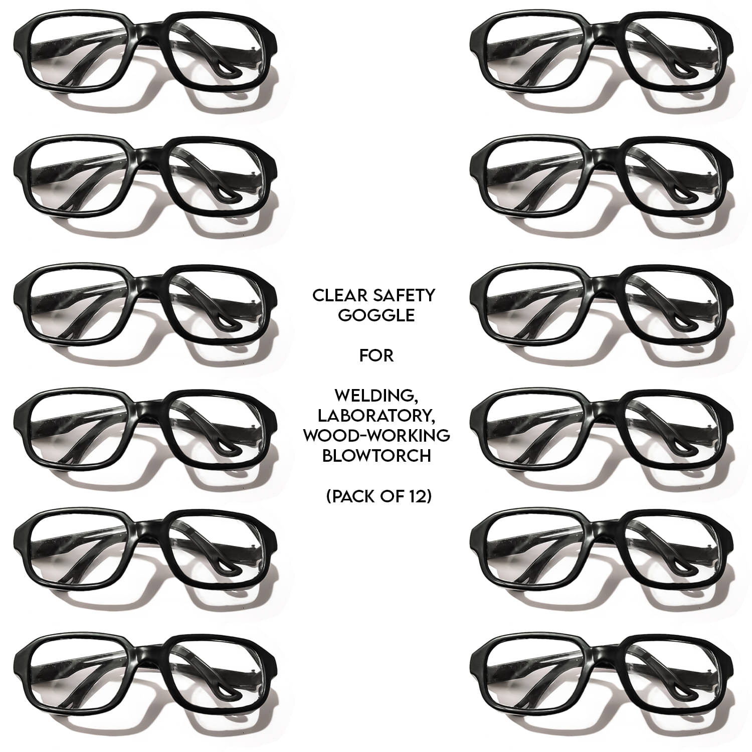 LXMI Black Frame Clear Glass Welding, Laboratory, Wood-working, Blowtorch Safety Safety Goggles LXMI Black Frame Clear Glass Welding, Laboratory, Wood-working, Blowtorch Safety Safety Goggles