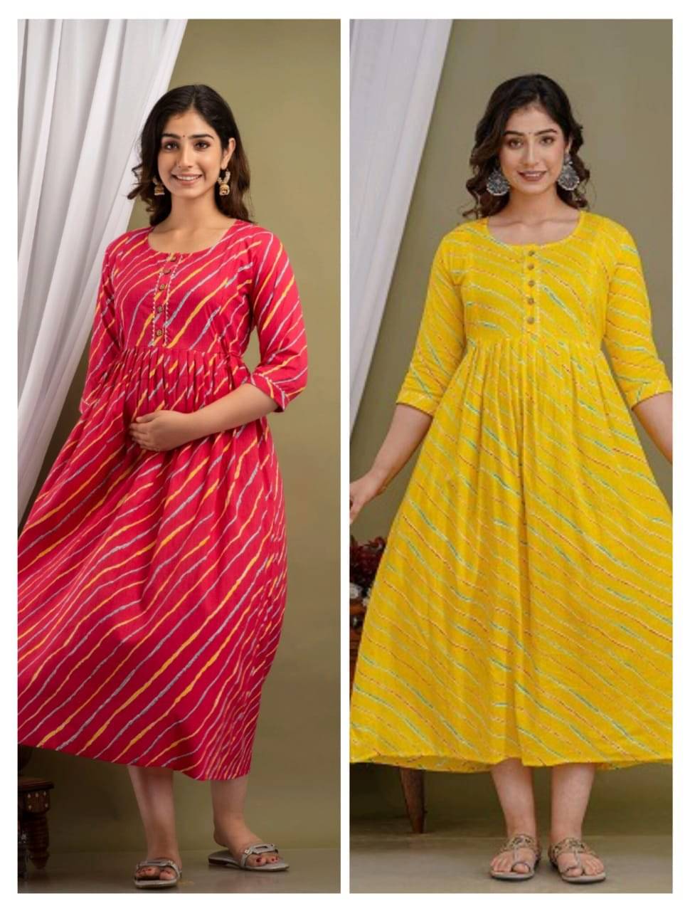     			Nevisha Style Multi Color Cotton Maternity Kurta Pack of 2