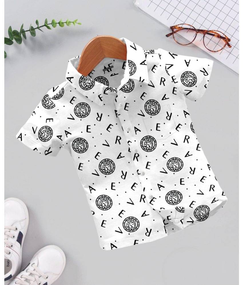 AMBARDIFASHION Pack of 1 Boys Cotton Blend Half Sleeves Shirt ( Ghost White ) AMBARDIFASHION Pack of 1 Boys Cotton Blend Half Sleeves Shirt ( Ghost White )