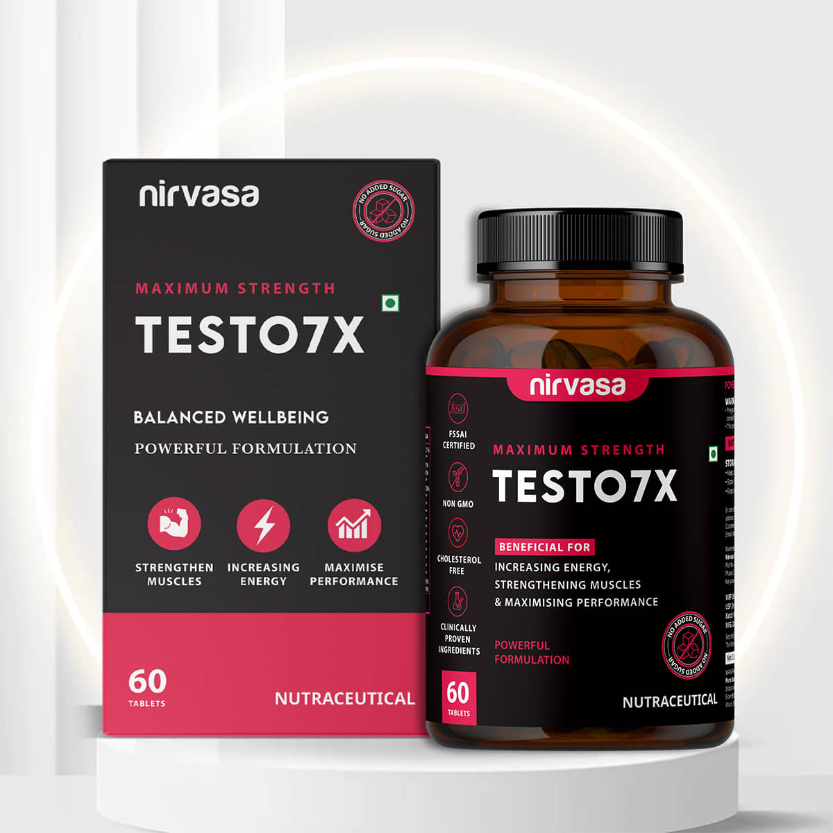 Nirvasa TESTO7X Tablet, for Stamina, Performance and boosts T-Level in men,enriched with Tribulus terrestris, Ashwagandha Safed Musli (1 X 60 Tablets) Nirvasa TESTO7X Tablet, for Stamina, Performance and boosts T-Level in men,enriched with Tribulus terrestris, Ashwagandha Safed Musli (1 X 60 Tablets)