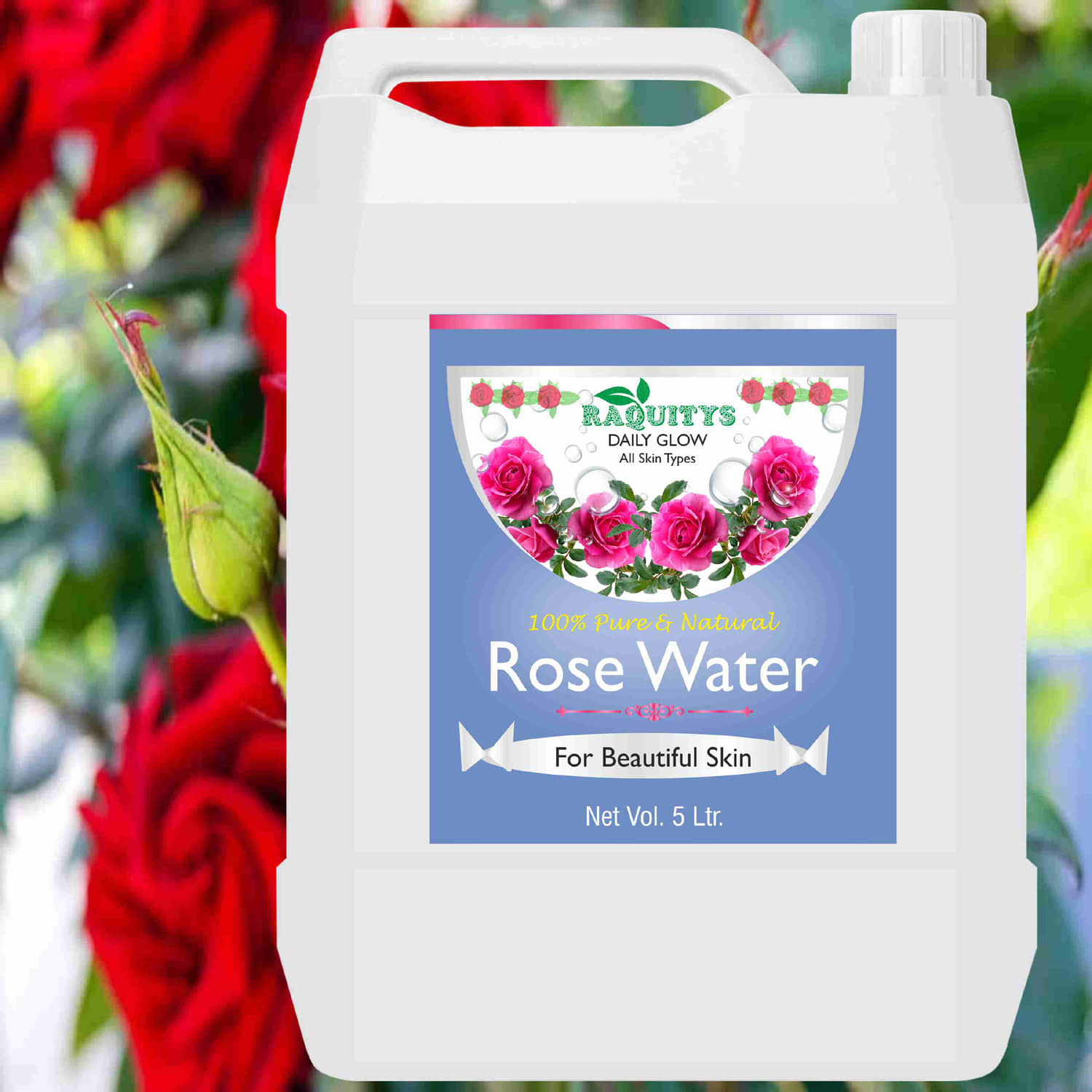 RAQUITYS Rose water face toner for glowing skin for all skin type 1 LITER