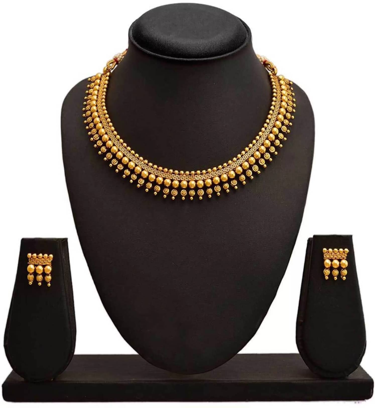 ROFARWORD Gold Brass Necklace Set ( Pack of 1 )
