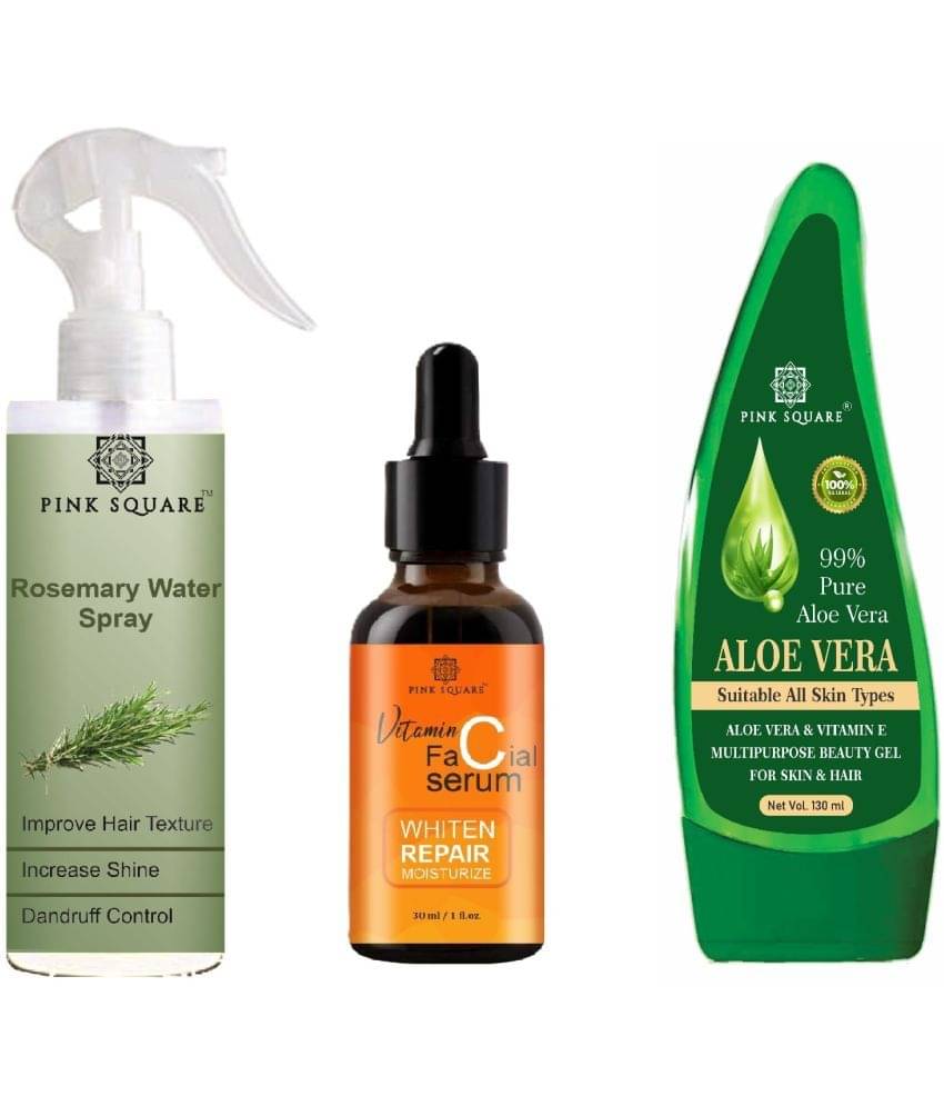     			Rosemary water Hair Spray for Hair Regrowth (100ml), Vitamin C Face Serum for Whiten Repair Moisturize (30ml) & Aloe vera Gel (100ml) Combo of 3