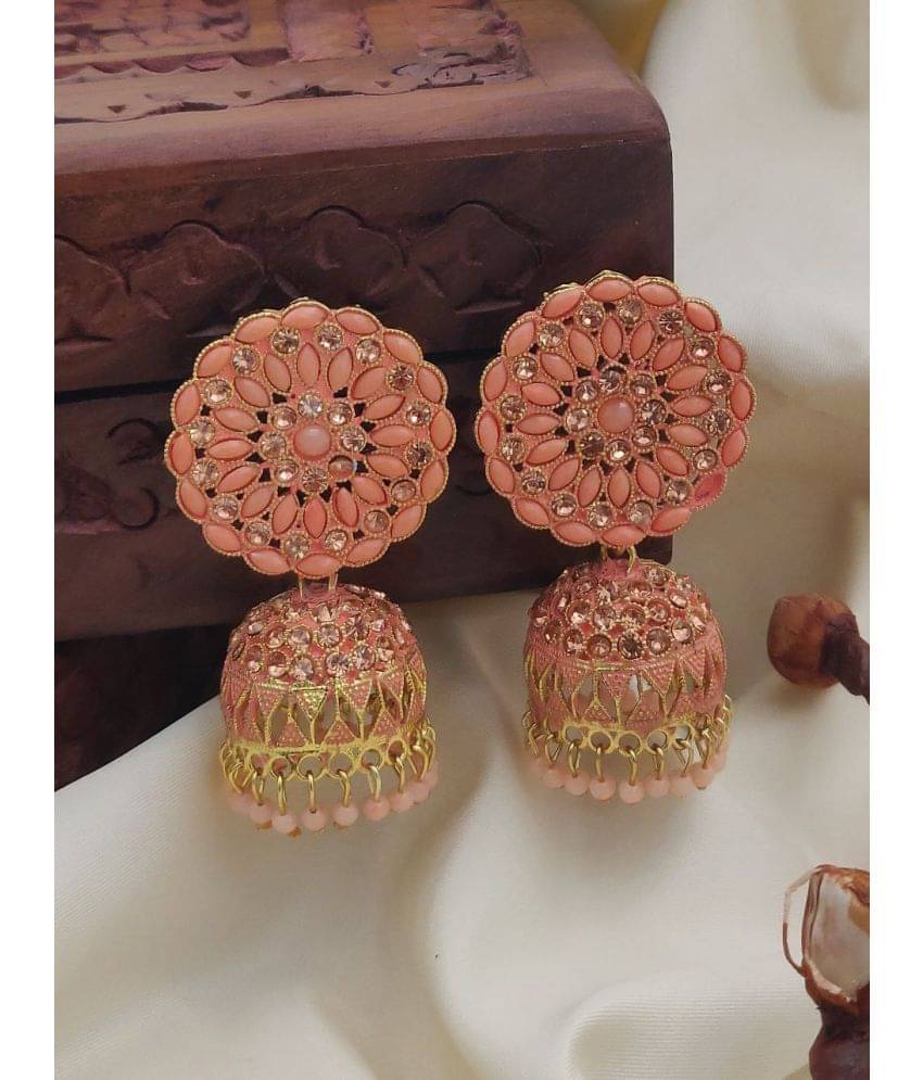     			Ruyu Fluorescent Orange Jhumki Earrings ( Pack of 1 )