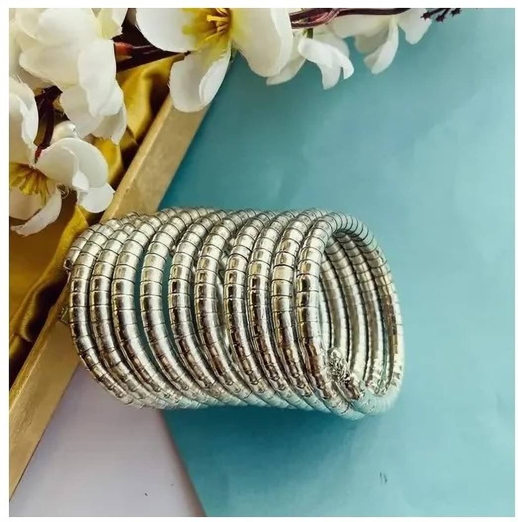     			Samridhi DC Silver Bangle ( Pack of 1 )