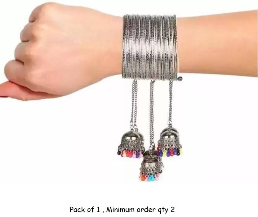 Samridhi DC Silver Bangle Set ( Pack of 1 ) Samridhi DC Silver Bangle Set ( Pack of 1 )