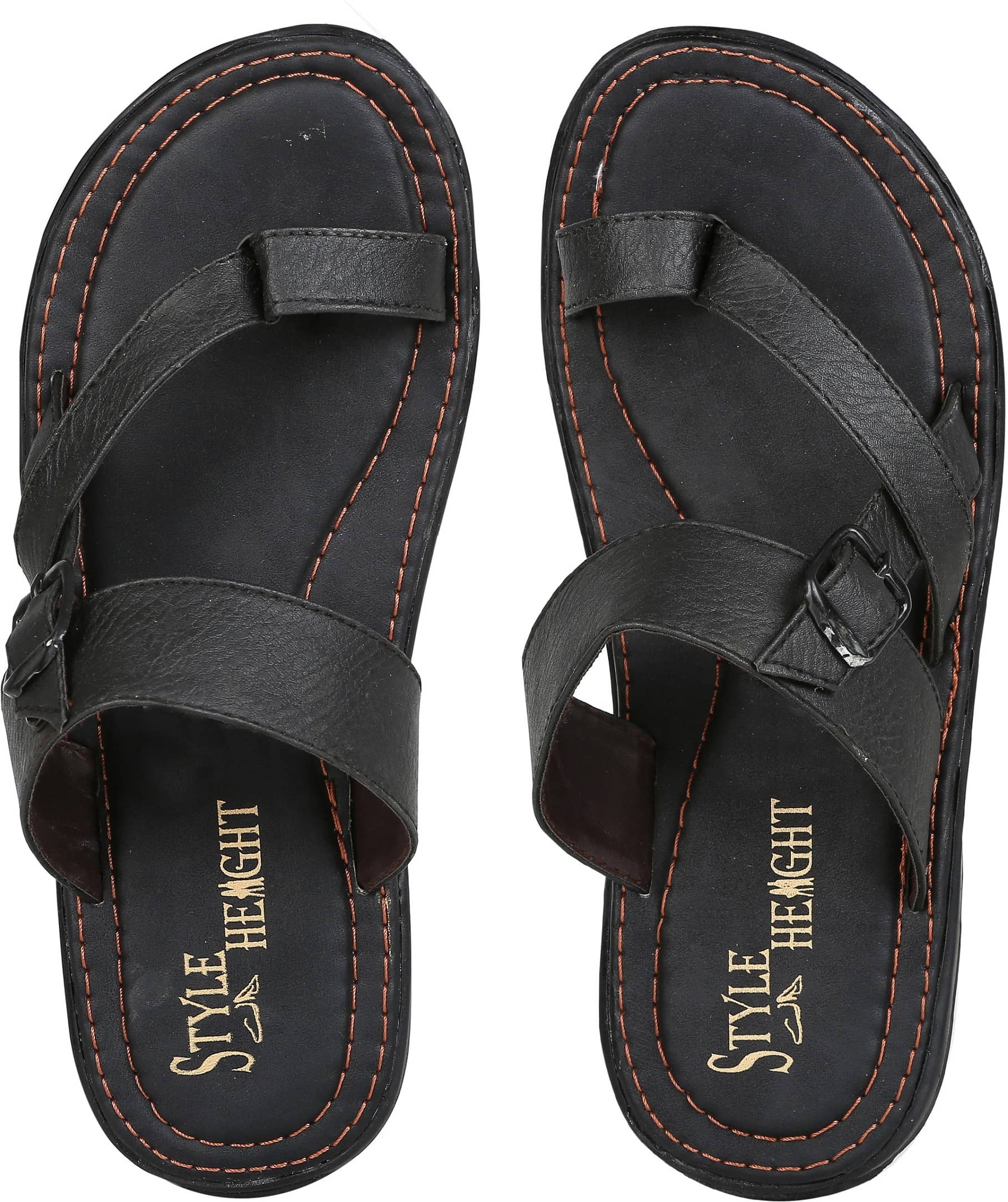 Style Height Brown Men's Leather Slipper